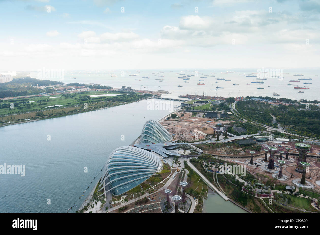 Blick vom Skypark, Marina Bay Sands Hotel Singapur Stockfoto