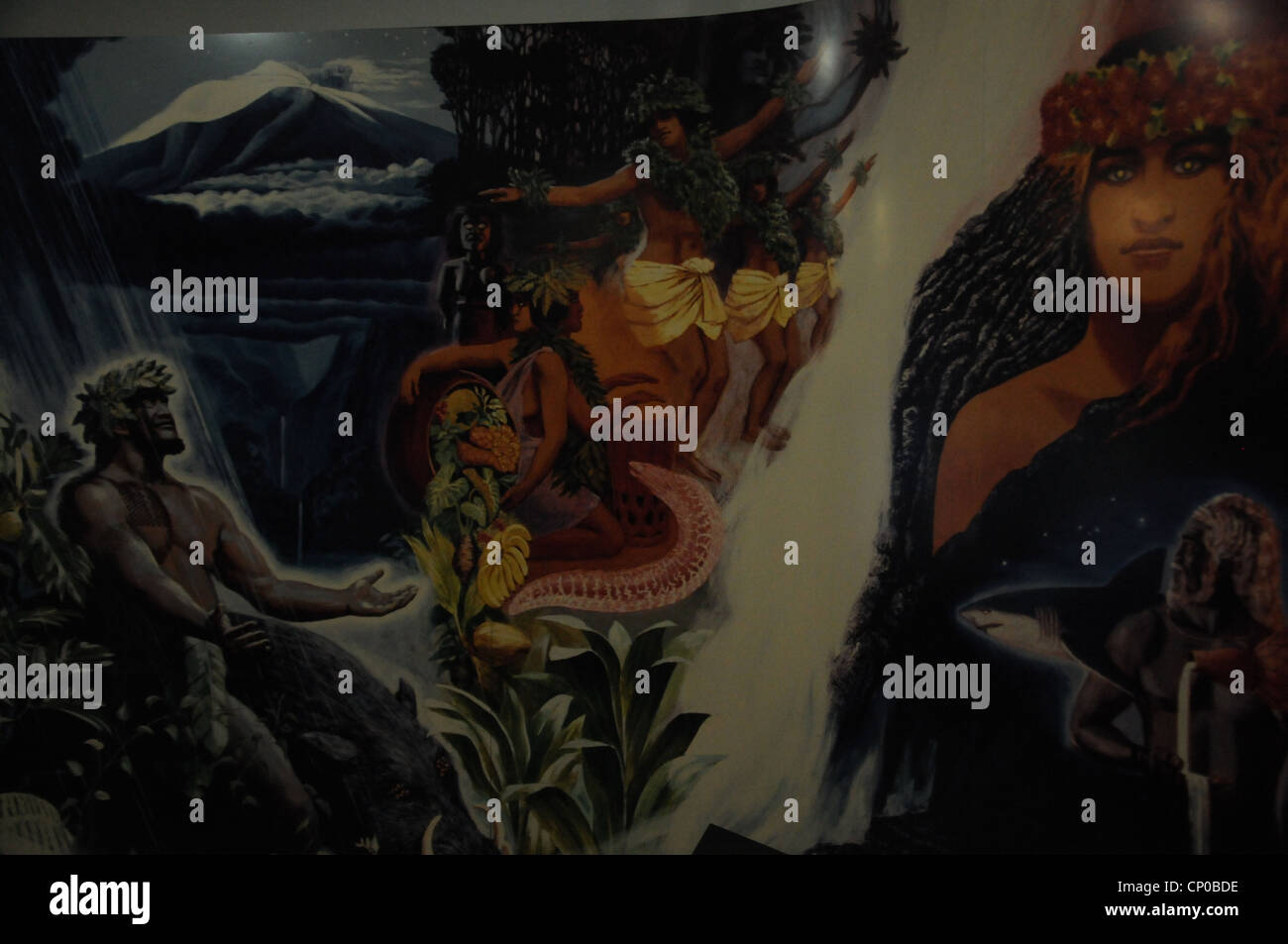 Hilo, Hawaii ist eine Stadt, umgeben von Wasserfällen und tropischen Gärten mit einer Mischung aus asiatischen und polynesischen Kulturen. Stockfoto