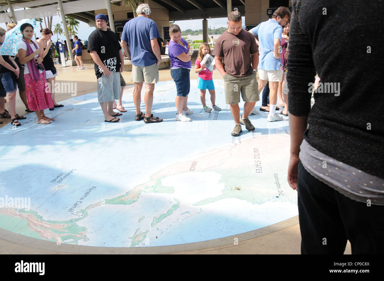 Pearl Harbor-Geschichte Hawaii Honolulu und Waikiki USA. Dieser Ort ist noch mit einer mystischen Energie gejagt.  Die Ergebnisse eines Krieges. Stockfoto