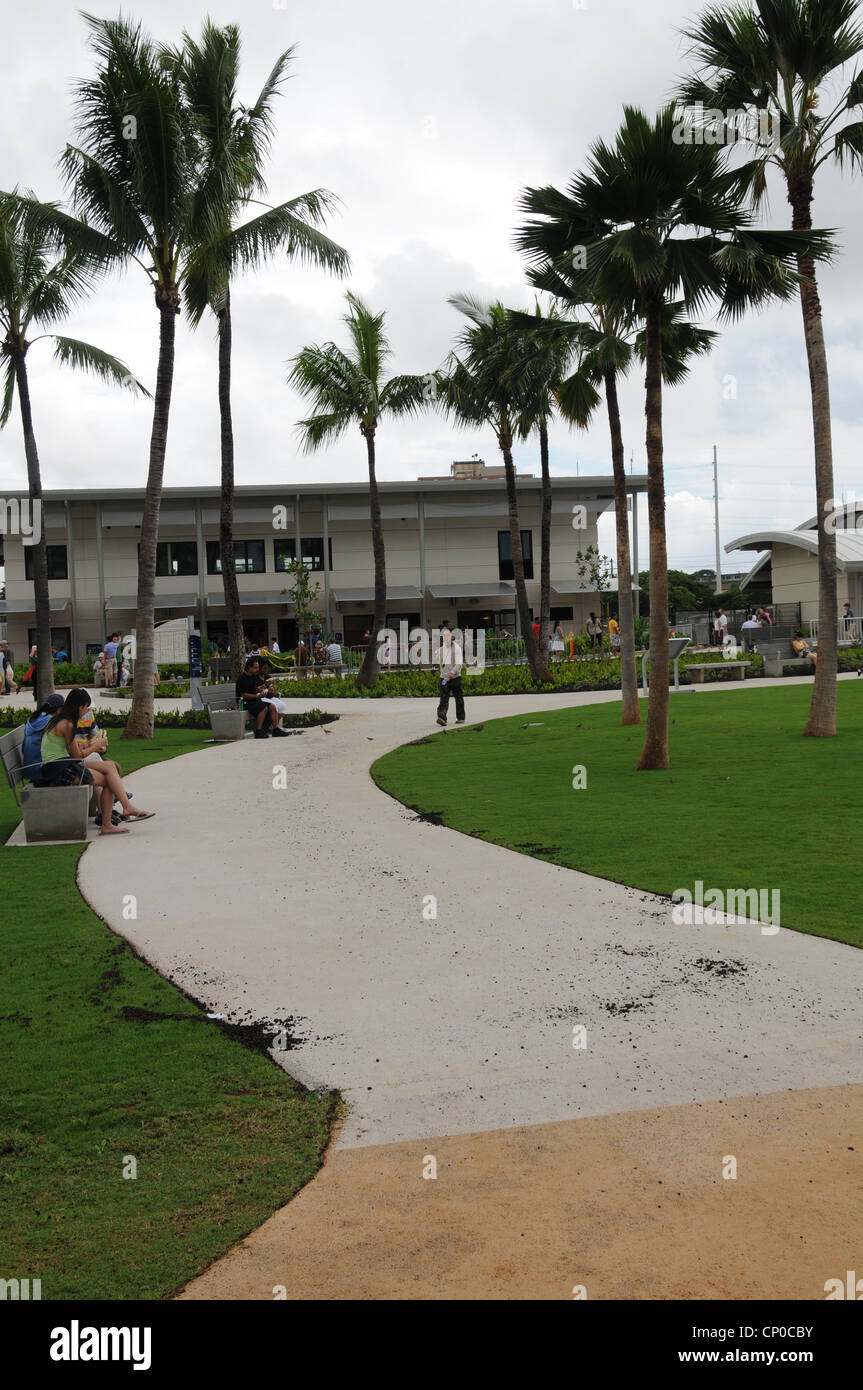 Pearl Harbor-Geschichte Hawaii Honolulu und Waikiki USA. Dieser Ort ist noch mit einer mystischen Energie gejagt.  Die Ergebnisse eines Krieges. Stockfoto