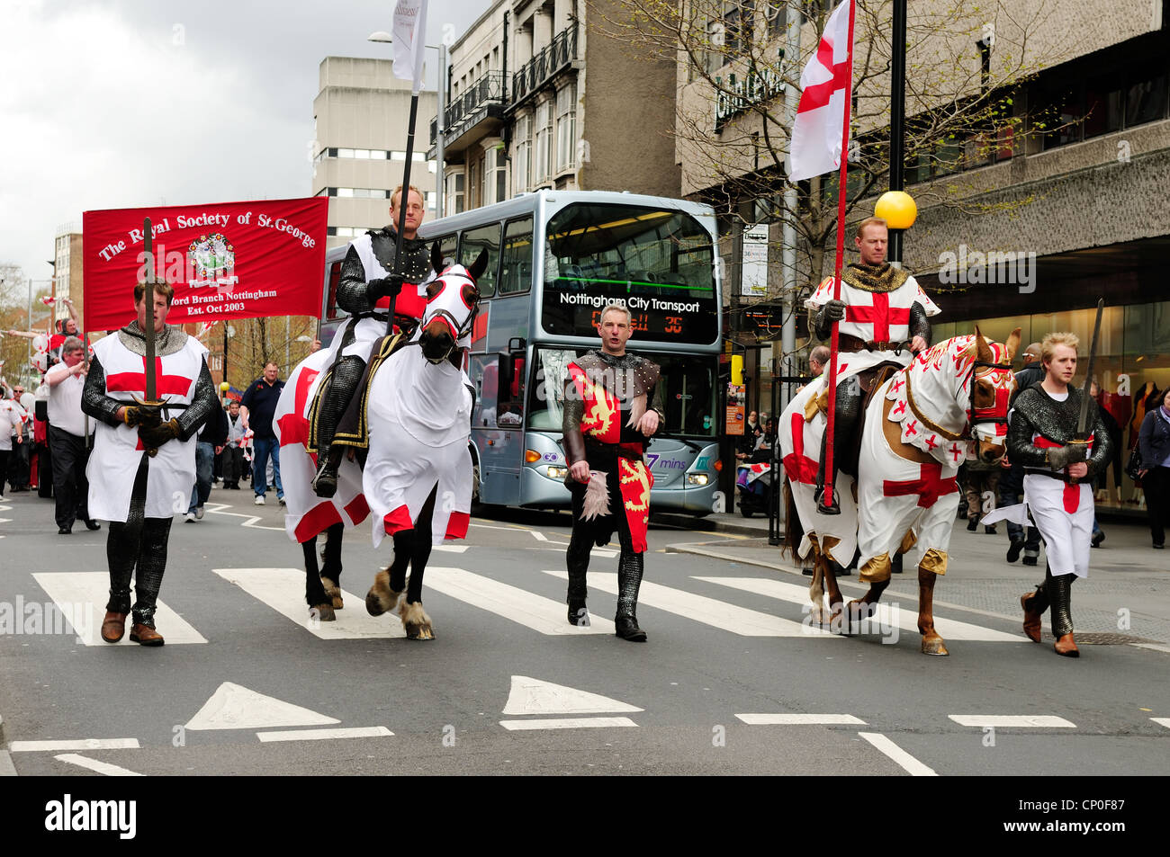 St.George es Day Parade Nottingham England. Stockfoto