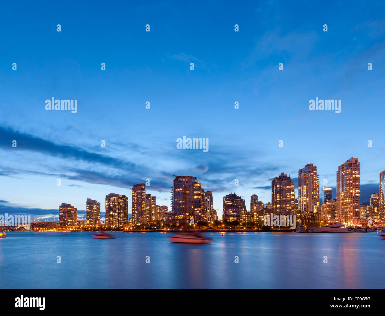 Yaletown false Creek Skyline, Vancouver Stockfoto