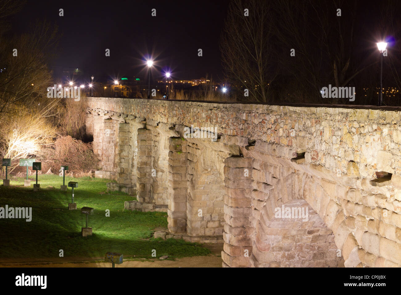 Salamanca - Puente Romano (Römerbrücke) Stockfoto