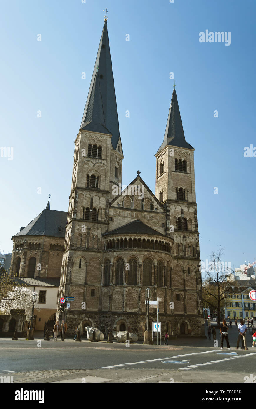 Münster, eine der ältesten Kirchen in Deutschland, Wappen der Stadt Bonn Stockfoto