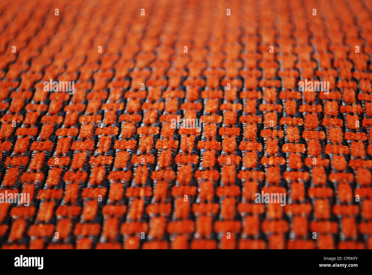 Orange Stoff Textur Makro Detail Hintergrund horizontale Stockfoto