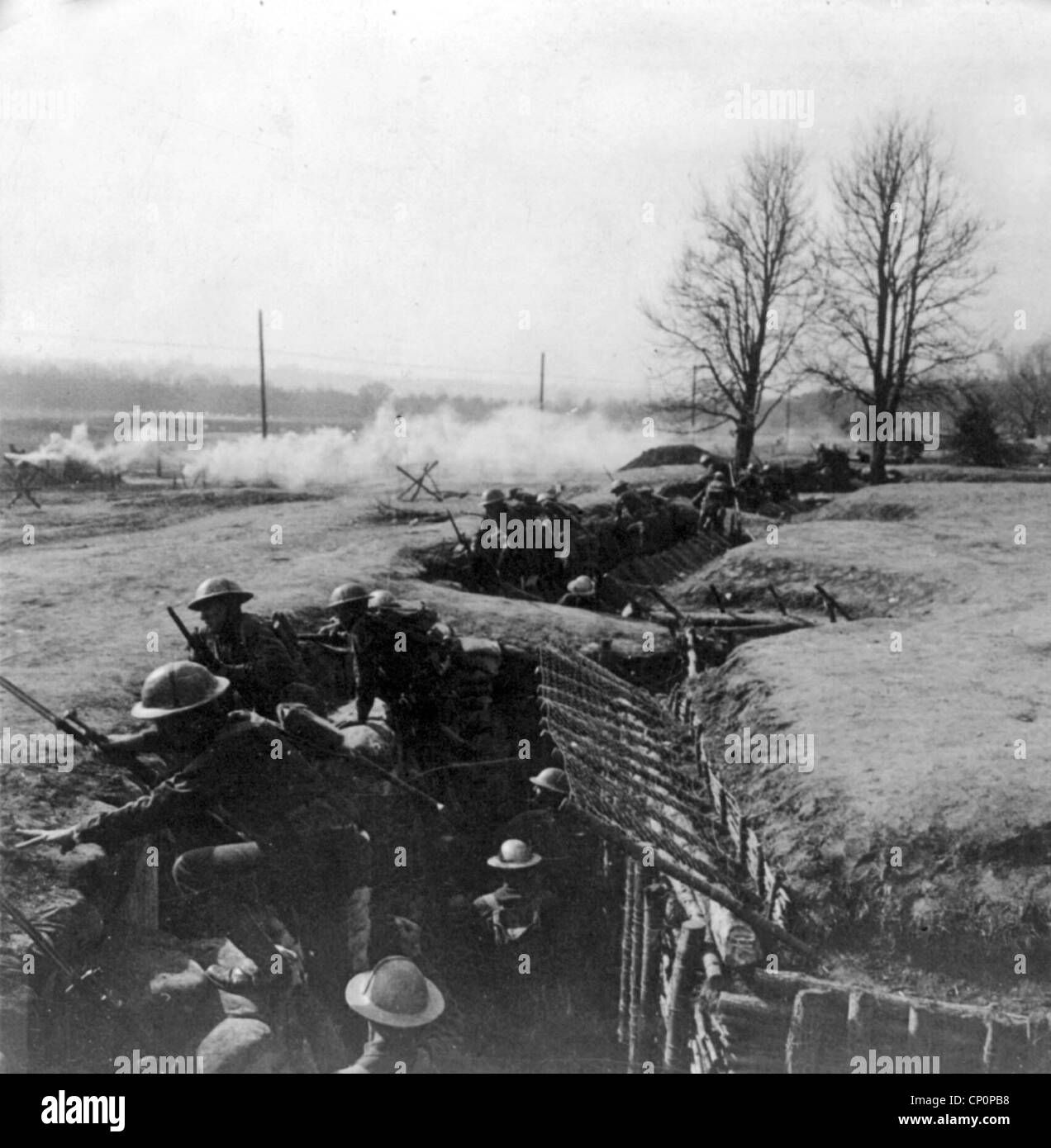 Britische Graben, Weltkrieg Stockfoto