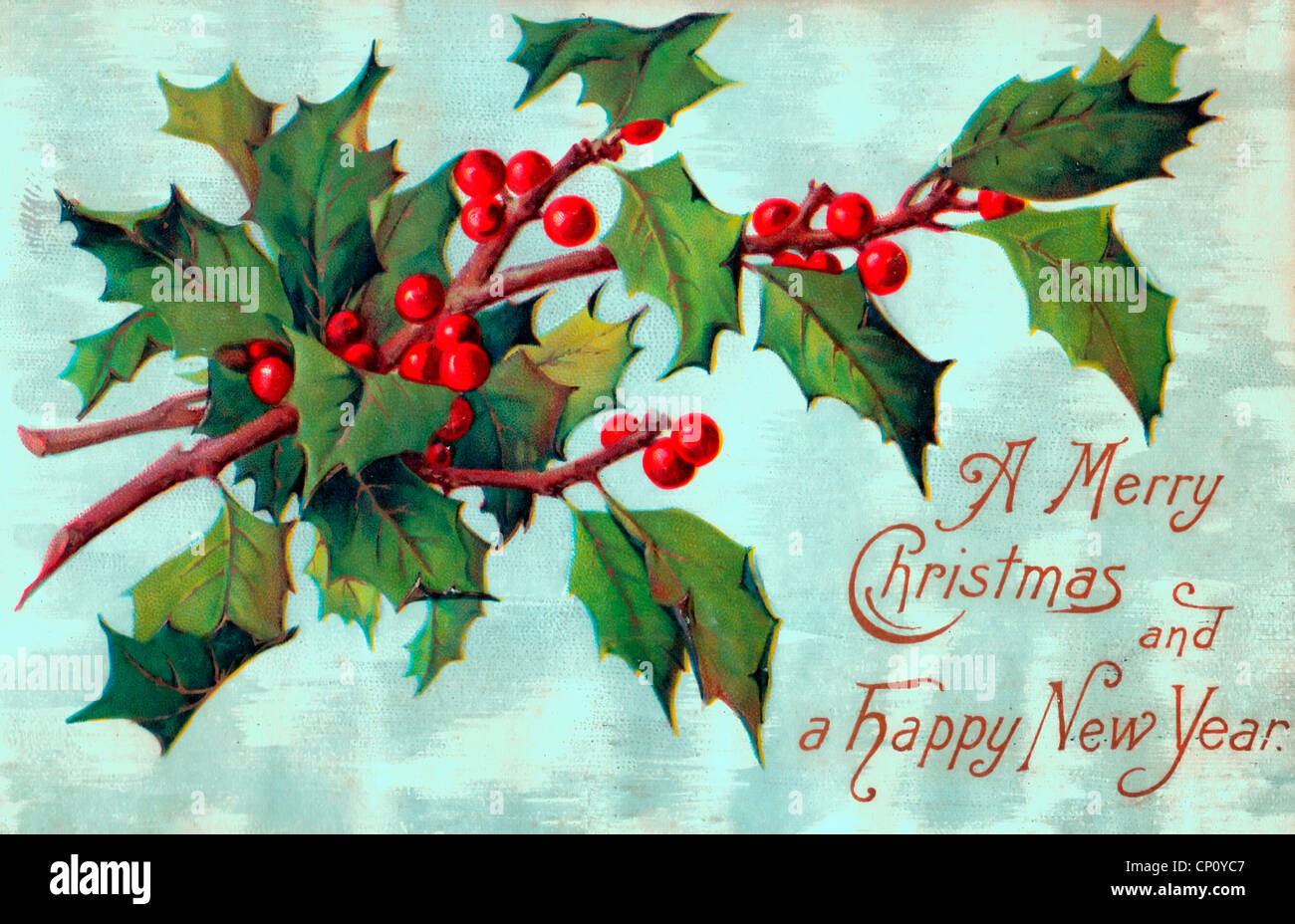 Ein frohes Weihnachtsfest und ein glückliches neues Jahr - Vintage-Karte Stockfoto