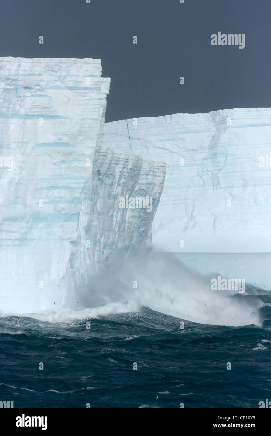 Weddell-Meer Brandung Pfund große Eisschollen, Bestandteil einer Eis-Regal, das brach weg von der antarktischen Halbinsel. Stockfoto