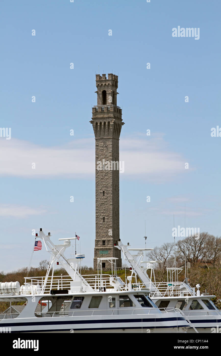 Die Pilgrim Monument zum Gedenken an die erste Landung in Provincetown, Cape Cod, Massachusetts, USA Stockfoto Die Pilgrim Monument zum Gedenken an die erste Landung in Provincetown, Cape Cod, Massachusetts, USA Stockfoto