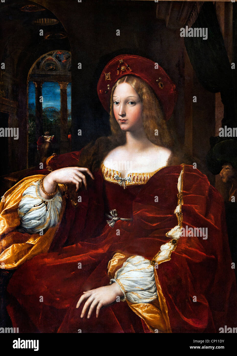 Portrait von Dona Isabel Requesens Vice Königin von Neapel von Raffaello Santi - Raphael 1483 - 1520 und Giulio Pippi Italien Italienisch Stockfoto