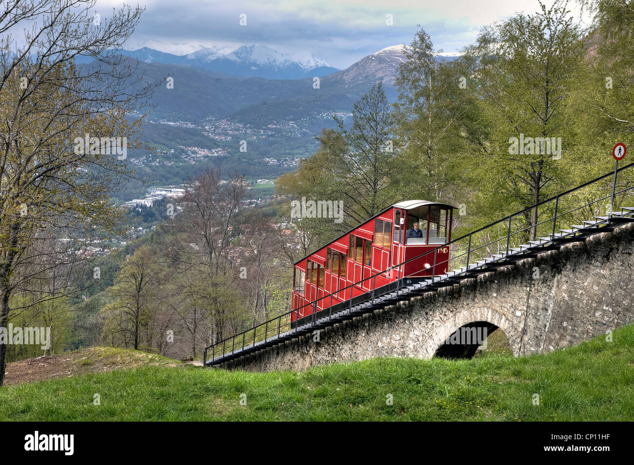 Seilbahn Monte Bre, Lugano, Tessin, Schweiz Stockfoto