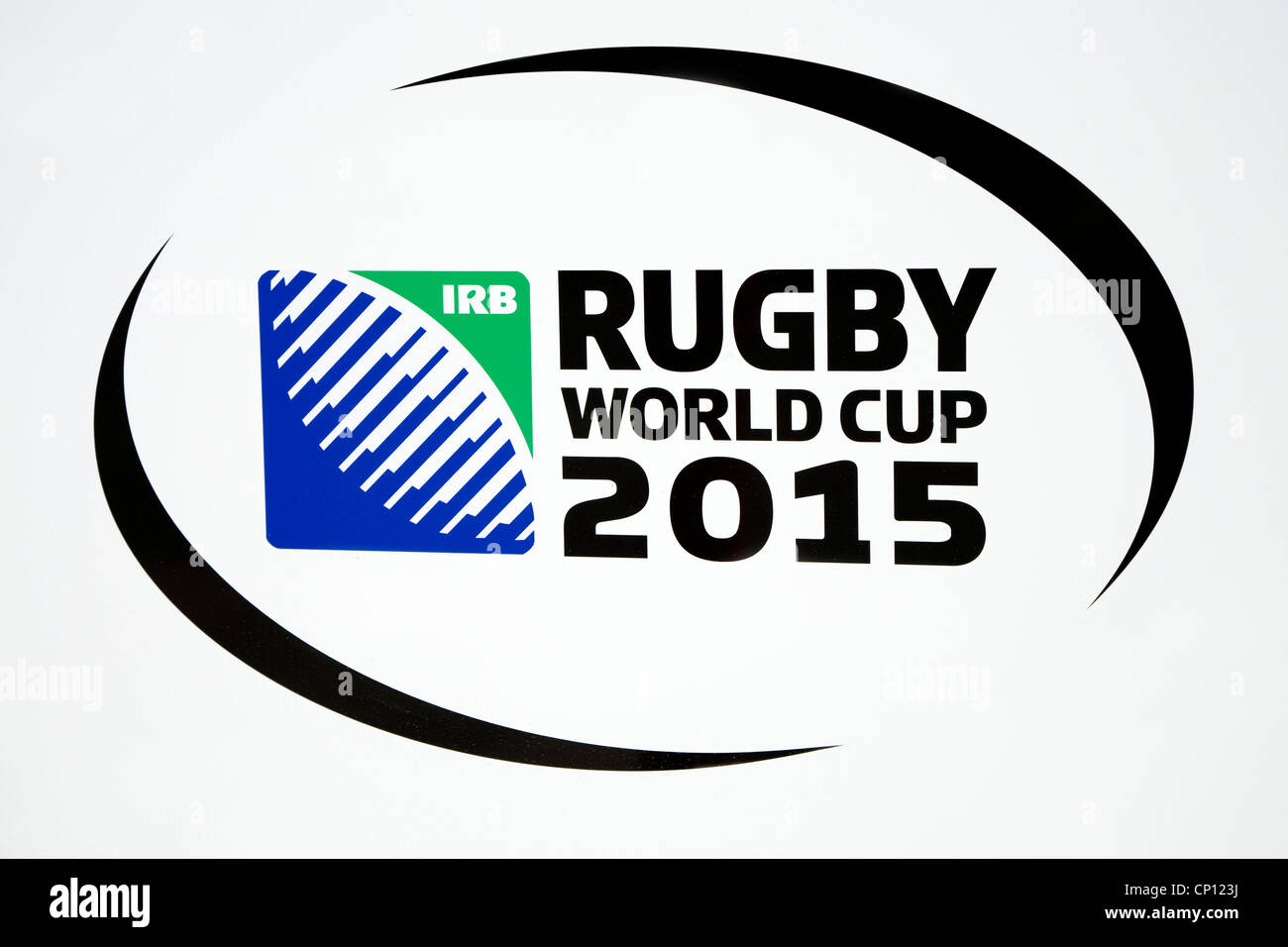 Webb Ellis House – RFU HQ / Sitz des englischen Rugby Union, mit dem Logo für World Cup 2015. Twickenham UK. Stockfoto