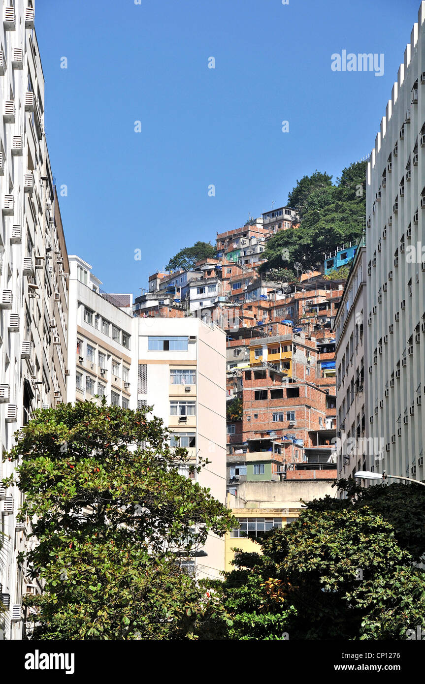Favela Copacabana Rio de Janeiro Brasilien Stockfoto