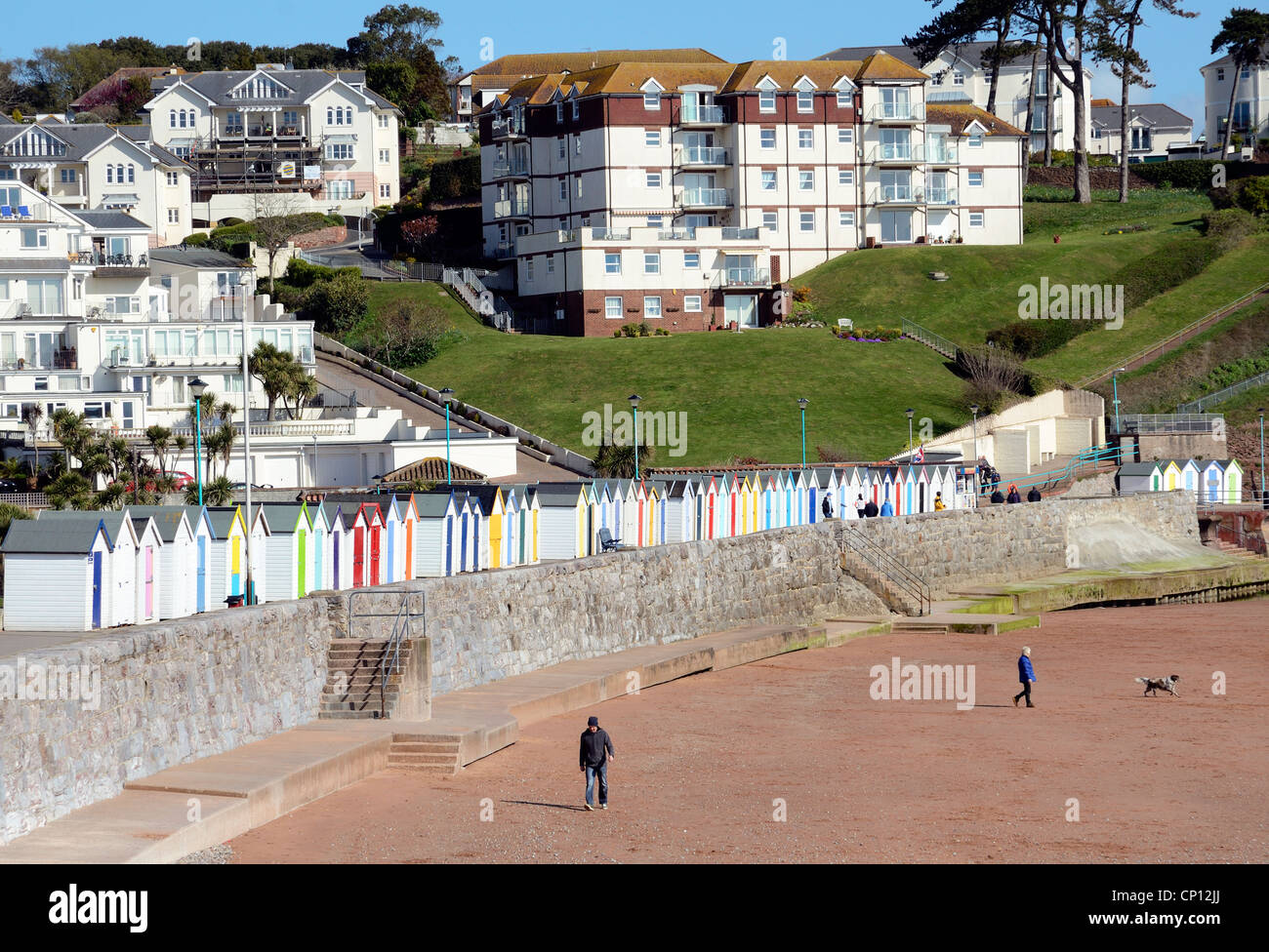 Der Strand von Goodrington Sand in der Nähe von Paignton in Devon, Großbritannien Stockfoto