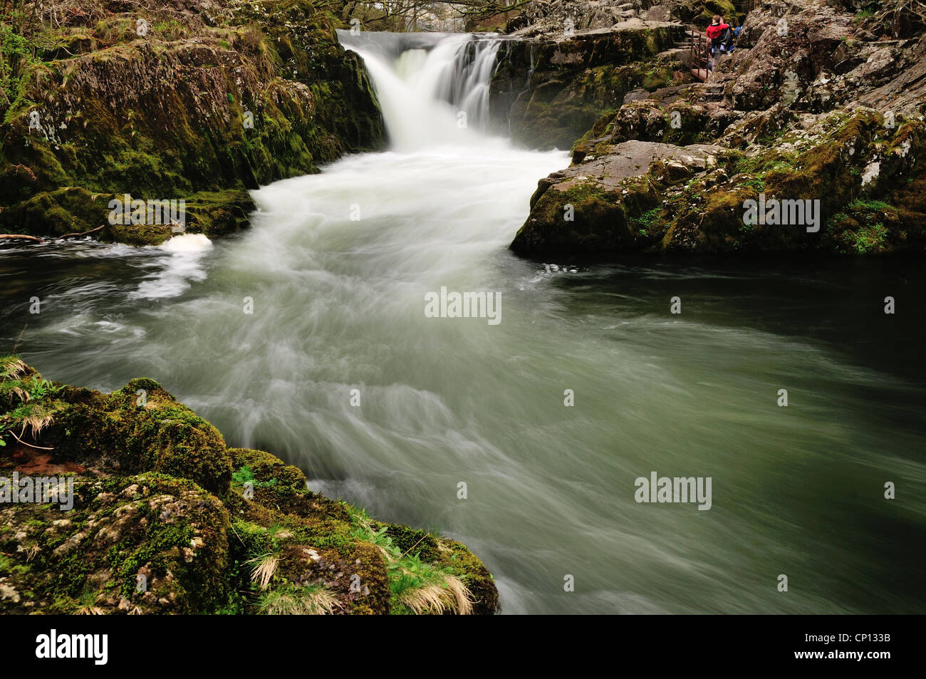 Skelwith Kraft und der Fluß Brathay im englischen Lake District Stockfoto