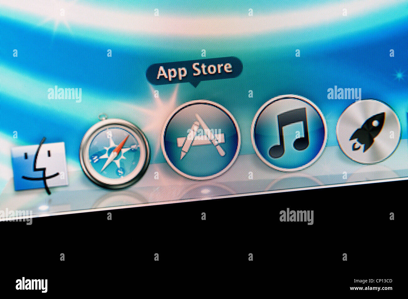 Nahaufnahme des Apple Mac App Store Stockfoto