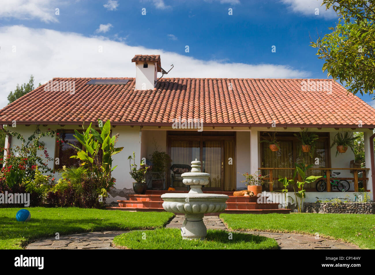 Ein Familienhaus in Ecuador in der Nähe der Hauptstadt Quito. Stockfoto