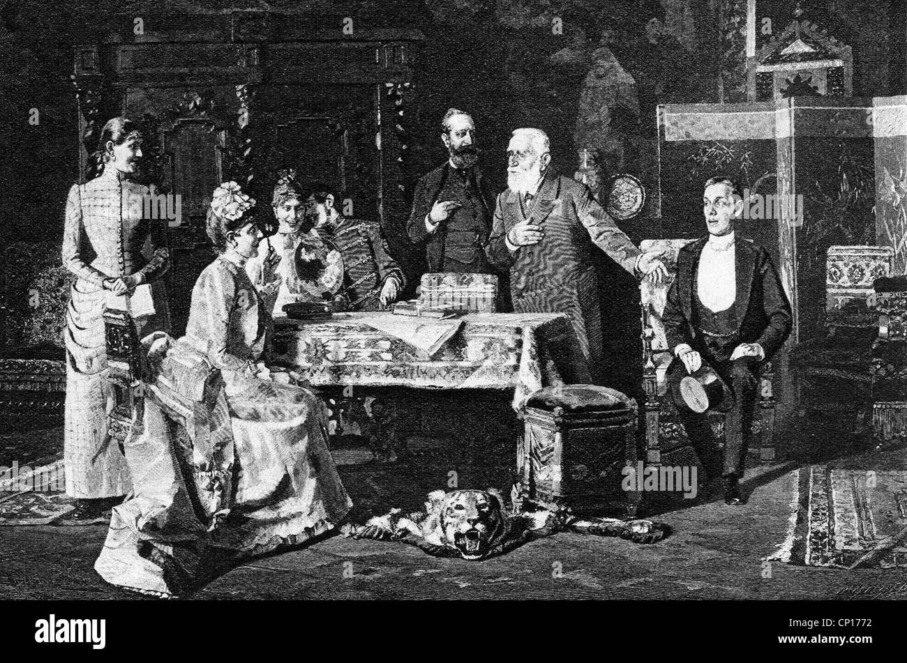 Personen, Paare, Balz, 'EIN gut-Match', Holzstich nach Malerei von Tihamer von Margitay, um 1895, zusätzliche-Rechte-Clearenzen-nicht vorhanden Stockfoto