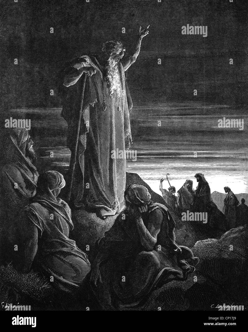 Religion, biblische Szenen, "hesekiel", Holzstich zur Bibel von Gustave Doré, 1866, Artist's Urheberrecht nicht geklärt zu werden. Stockfoto