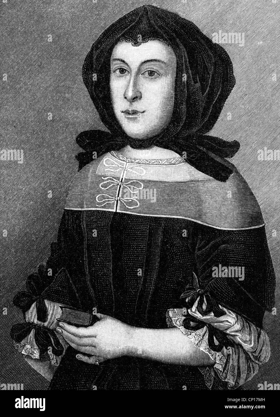 Klettenberg, Susanna Katherina von, 19.12.1723 - 13.12.174, deutsche Autorin/Schriftstellerin, Holzgravur, 19. Jahrhundert, Stockfoto