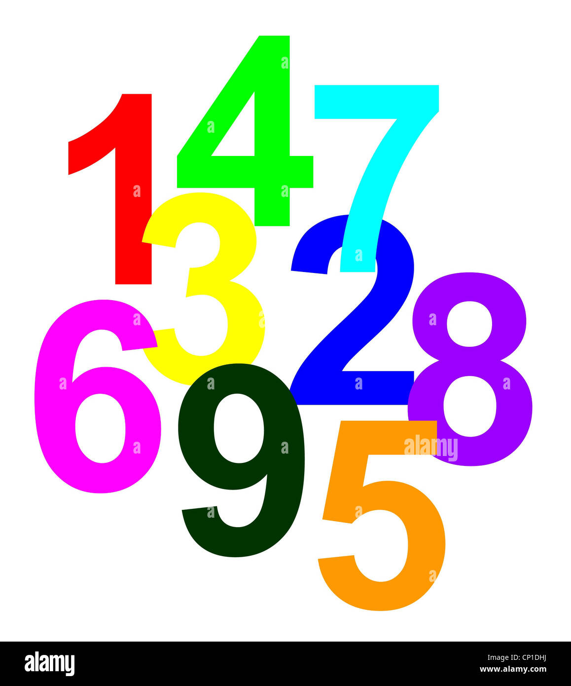 Aberglaube, Numerologie, einer der ältesten geheimen Wissenschaften, Grafik  der Zahlen 1 bis 9, Symbol, Symbole, Zahl, zahlen, 1 Stockfotografie - Alamy