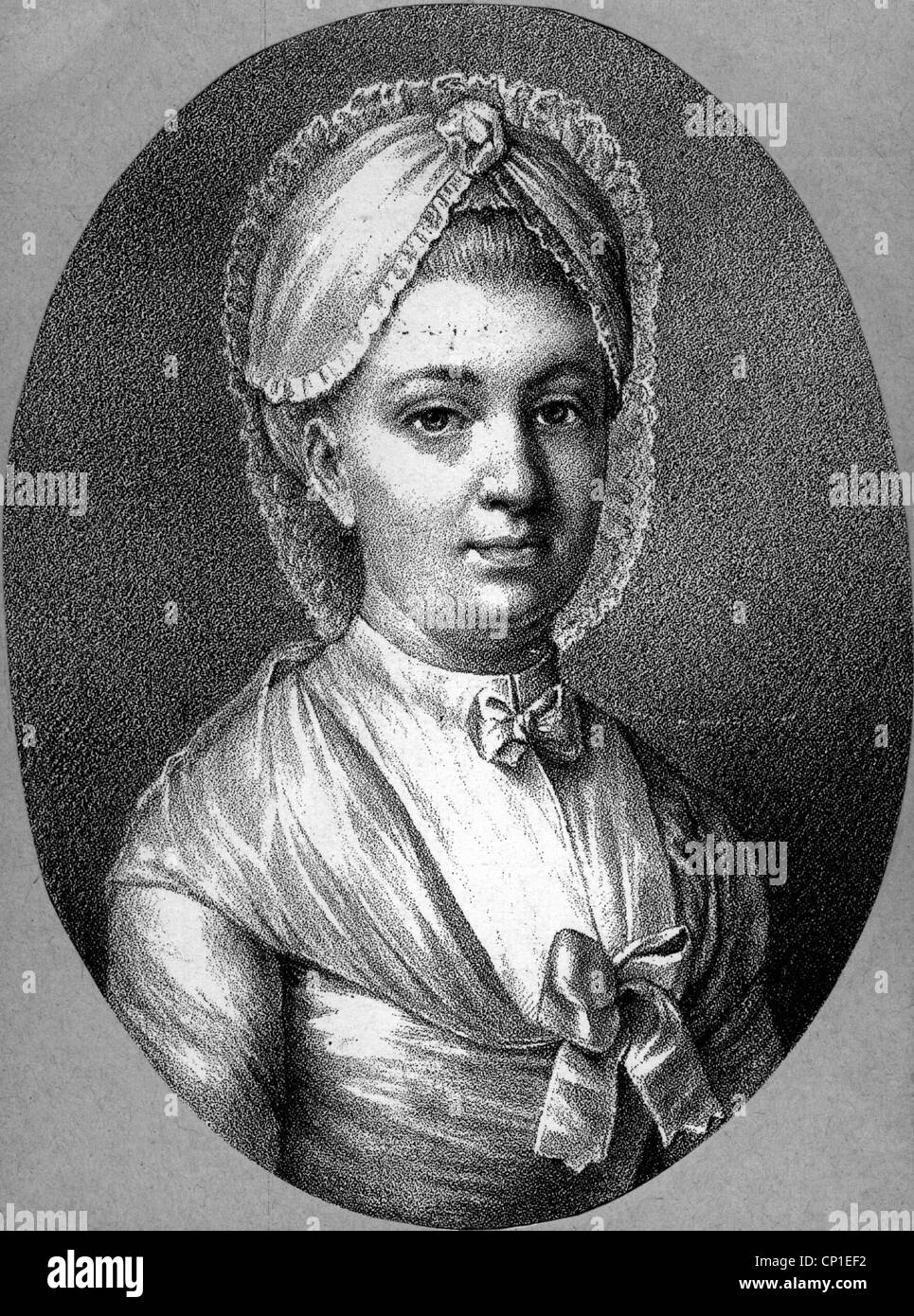 Henriette Freifrau von Wolzogen, 1745 - 1788, der Patronin von Friedrich Schiller, Porträt, Kupferstich, nach zeitgenössischen Malerei, 18. Jahrhundert, Artist's Urheberrecht nicht gelöscht werden Stockfoto