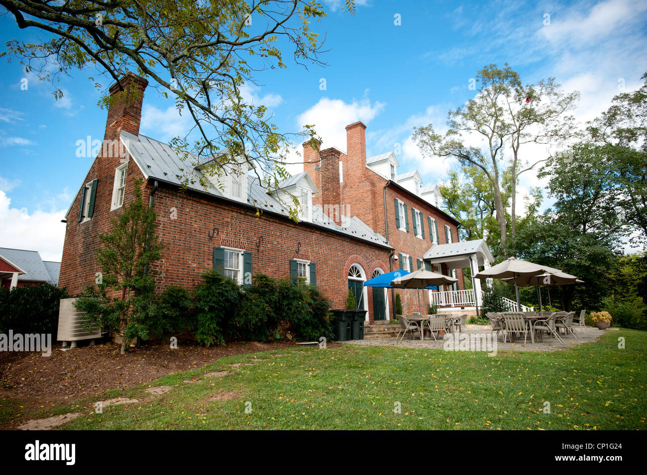 Weingut auf einem Weingut in Virginia Stockfoto