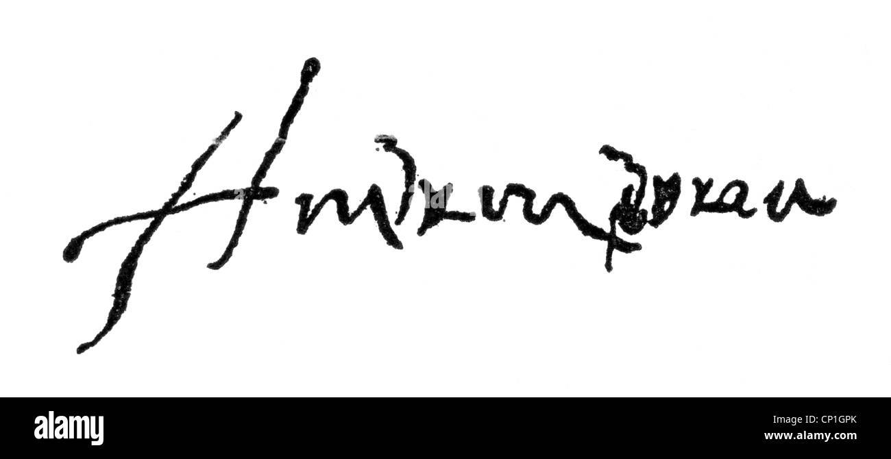 Doria, Andrea, 30.11.1466 - 25.11.1560, genuesischer Admiral, Unterschrift, Stockfoto