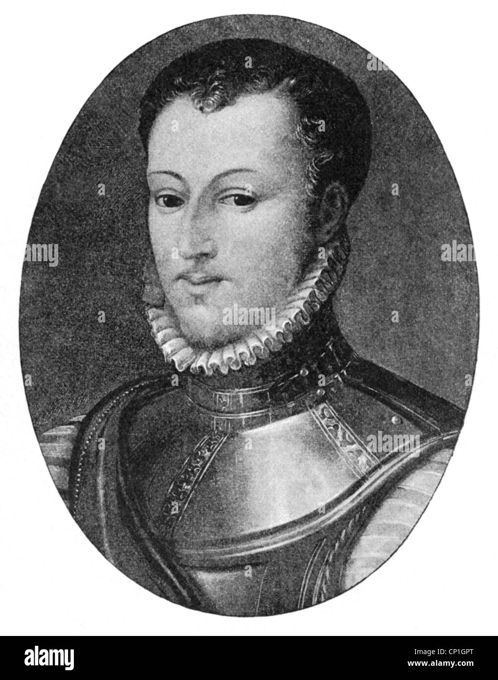 Fieschi, Giovanni Luigi di, ca. 1524 - 2.1.1547, genuesischer Politiker, Porträt, Holzgravur, 19. Jahrhundert, Stockfoto