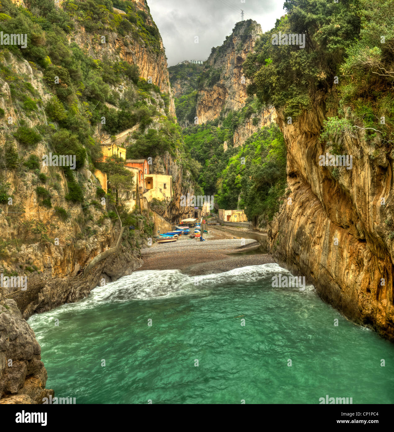 Fjord von Furore, Amalfi-Küste (Italien) Stockfoto