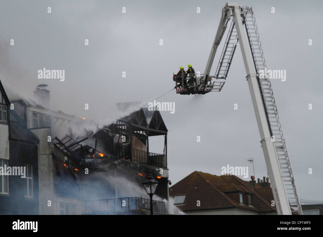 Falmouth Hotel Feuer 2012 Stockfoto