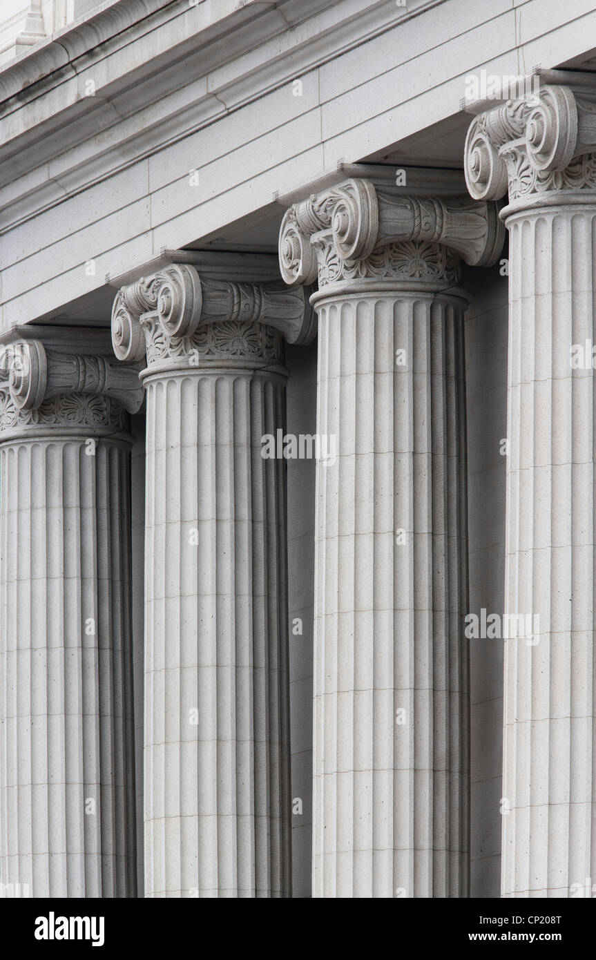 National Post Museum, Smithsonian Institution, Washington D.C. kannelierten Säulen mit ionischen Kapitellen Stockfoto
