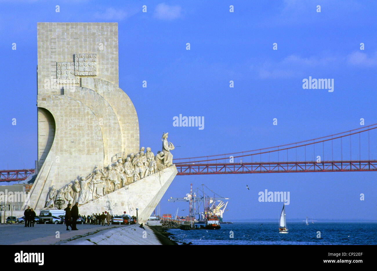 Portugal, Lissabon, Monumento Das Descobertas in Belem entlang des Tejo-Flusses Stockfoto