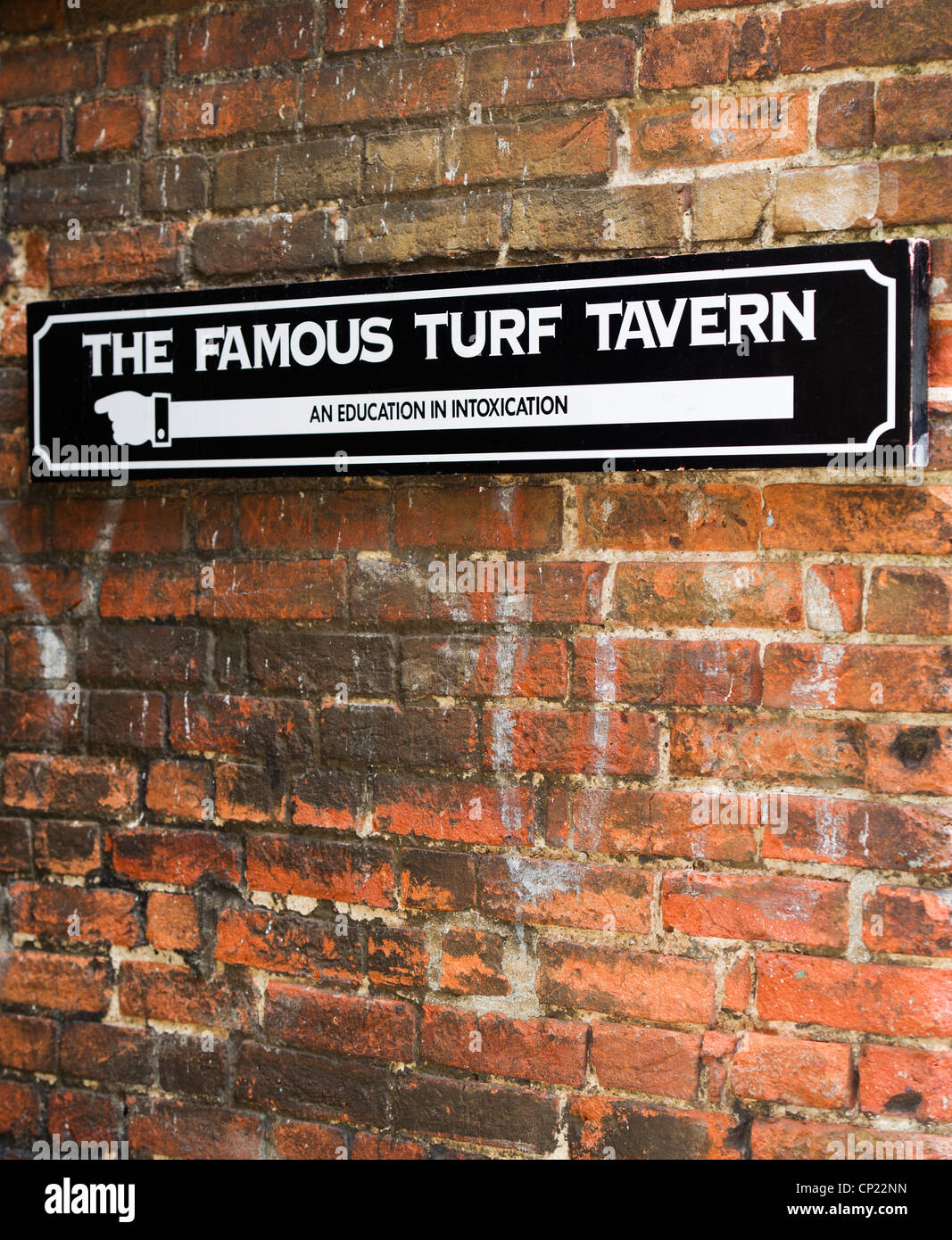 Rasen Tavern pub Schild "eine Ausbildung im Rausch", Oxford, Oxfordshire, England Stockfoto