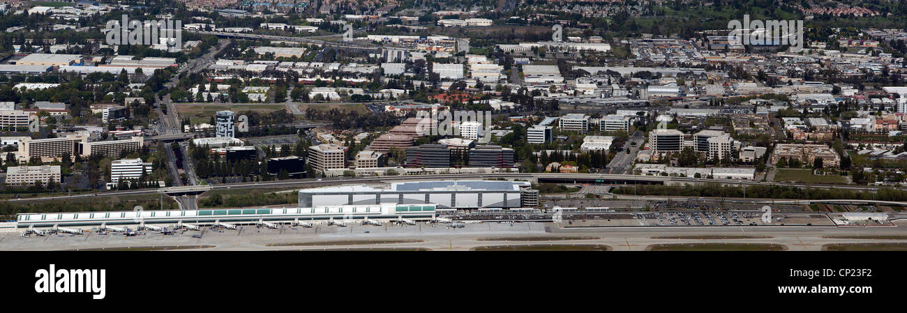 Luftaufnahme Flughafen San Jose Minetta, Santa Clara, North San Jose Kalifornien Stockfoto