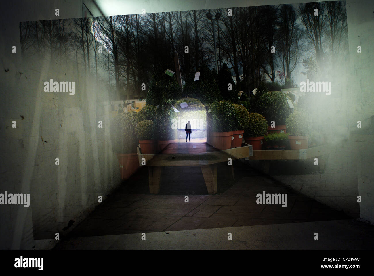 Abstrakte Bilder mit einer Doppelbelichtung-Effekt. Stockfoto