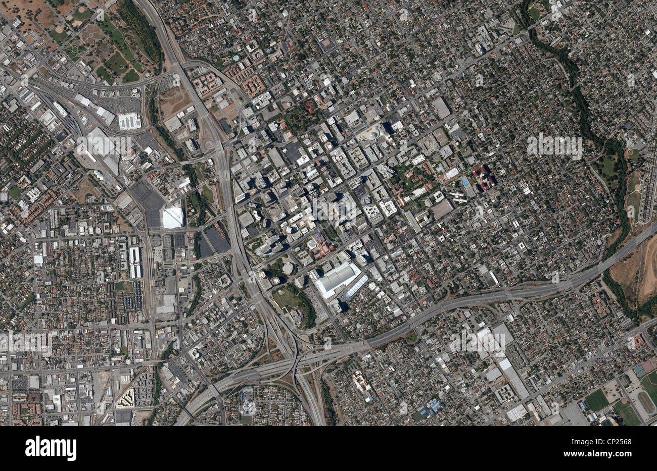 Luftbild-Karte von San Jose, Kalifornien Stockfoto