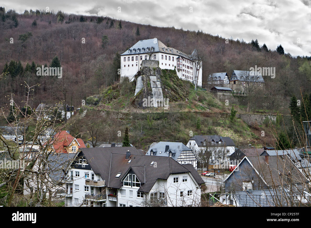 Die Burg war Bilstein 1202 um 1225 errichtet auf dem Rosenberg den Junker Dietrich II von Gevor gerichtet. Deutschland Stockfoto