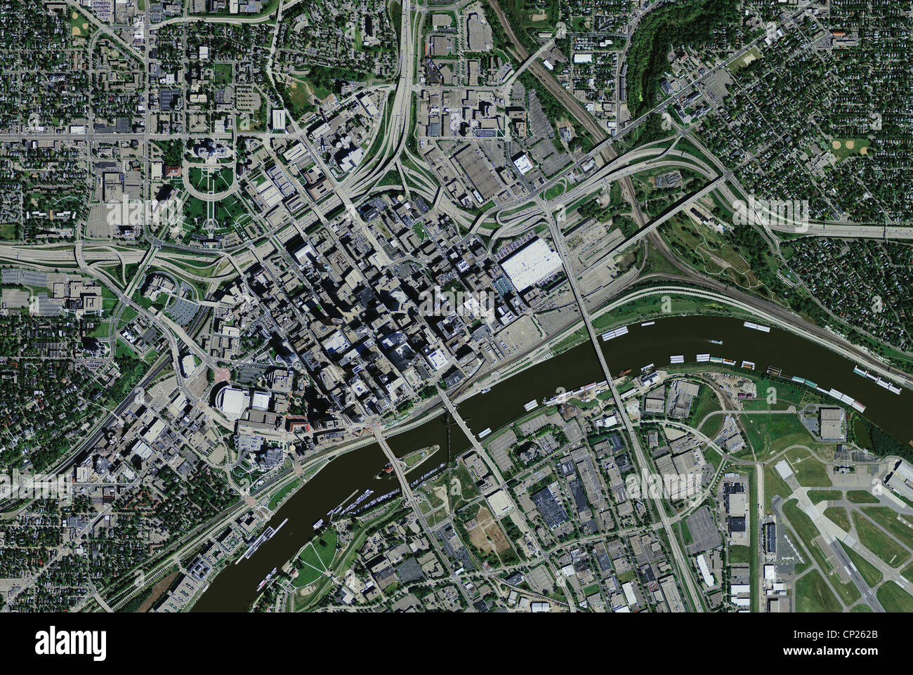 Luftbild-Karte von St. Paul, Minnesota Stockfoto