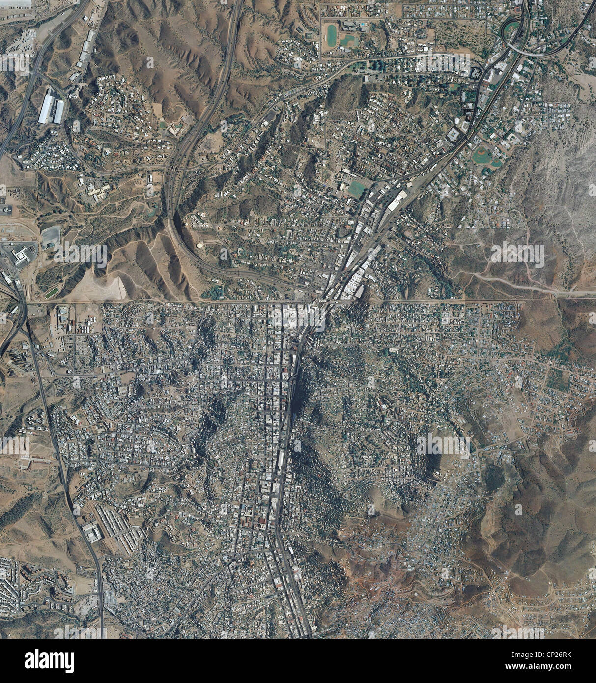 Luftbild-Karte von Nogales Arizona mexikanischen Grenze Stockfoto