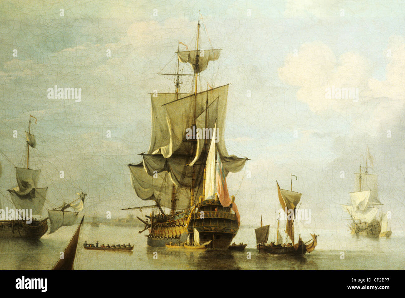 Pädagogen in The Solent, Öl-Gemälde von Charles Brooking 1723 bis 1759, National Maritime Museum, Greenwich England UK Englisch Stockfoto