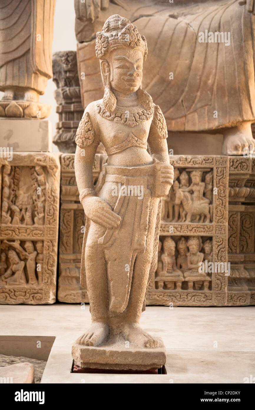 Eine steinerne Statue des Bodhisattva, Danang Museum für Cham Skulptur, Danang, Vietnam Stockfoto