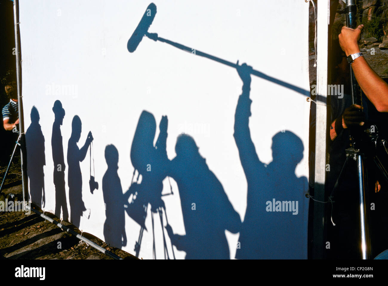 Film-Crew bei der Arbeit, Australien Stockfoto