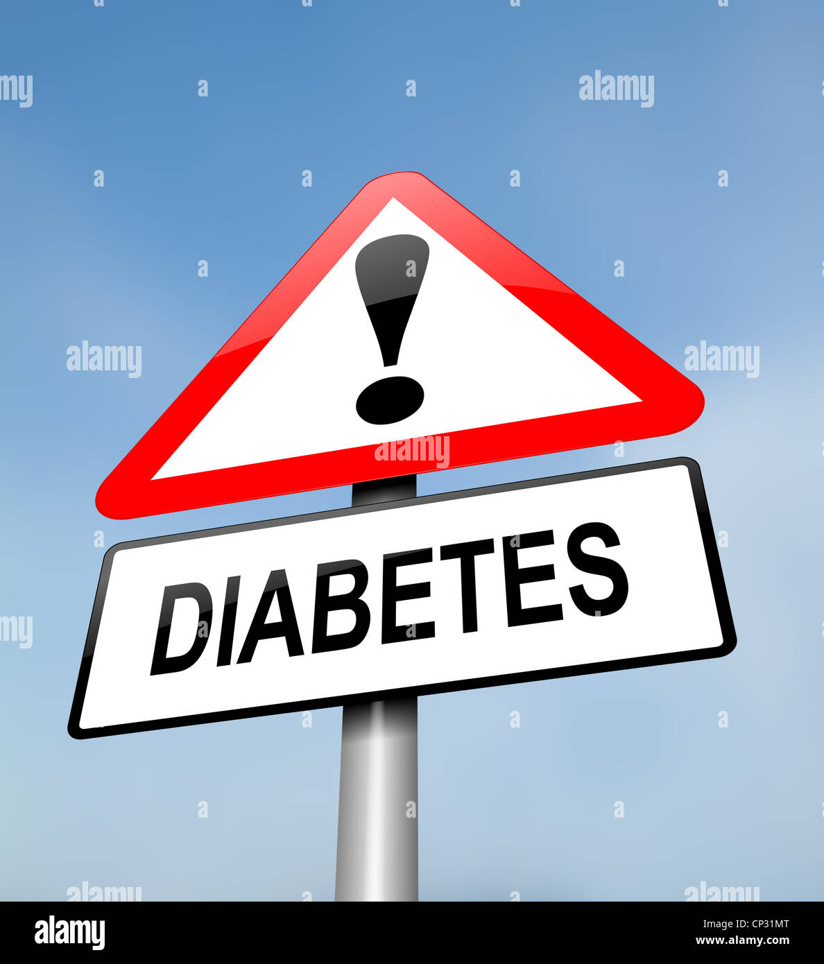 Diabetes-Warnung. Stockfoto