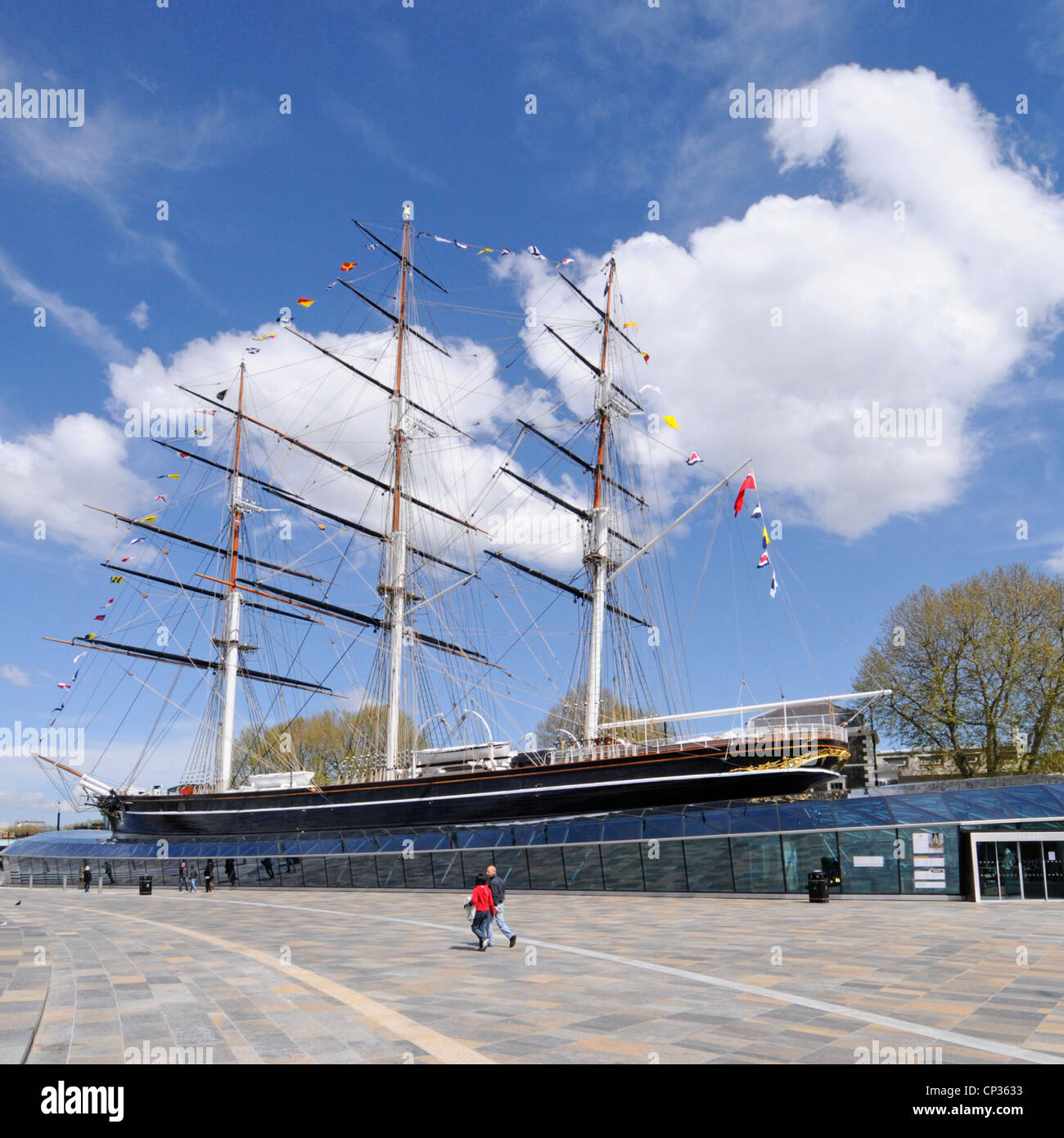 Geschichte der Cutty Sark Clipper Schiff & Museum auf dem Display Als Touristenattraktion an Bord nach der Restaurierung historische maritime Stadt Greenwich London, Großbritannien Stockfoto
