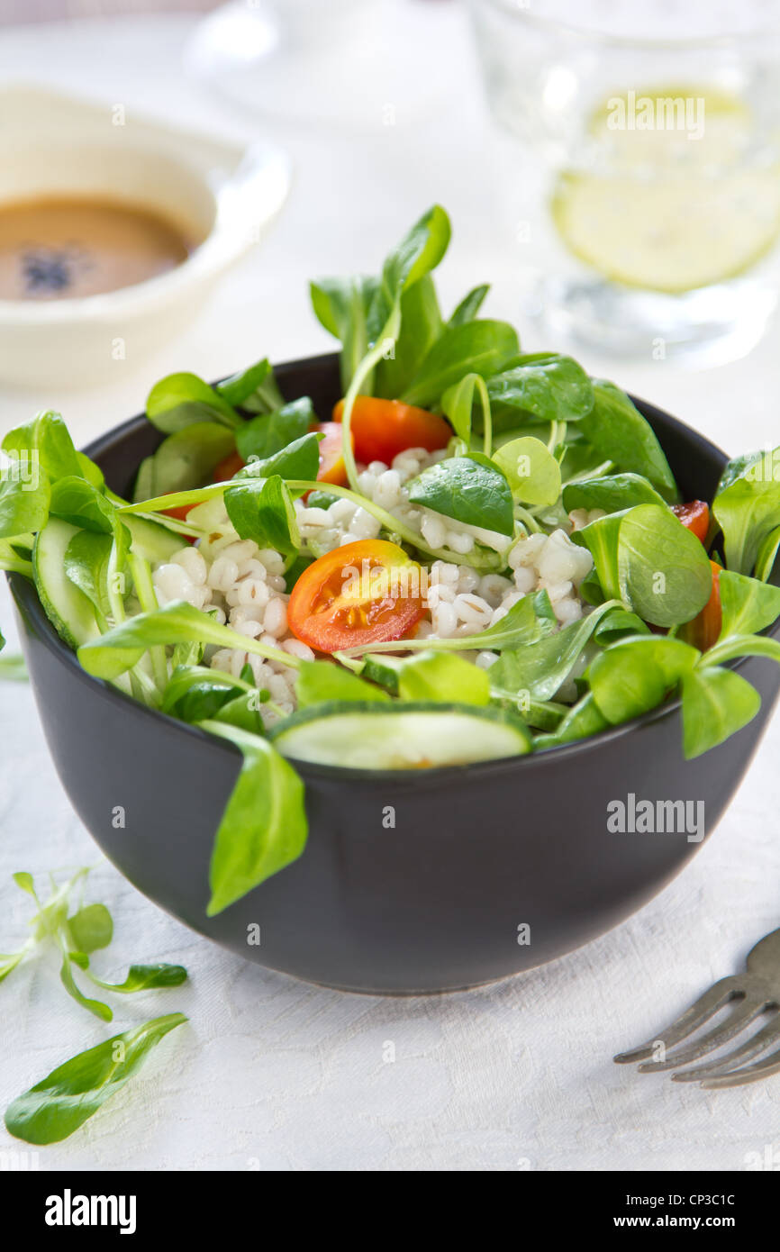 Gerste und Tomatensalat Stockfoto