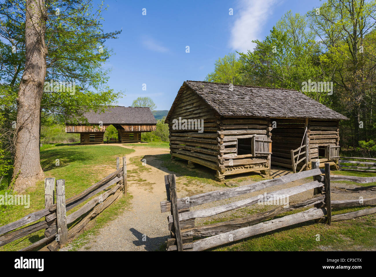 Tipton Platz in Cades Cove im Nationalpark Great Smoky Mountains in Tennessee Stockfoto