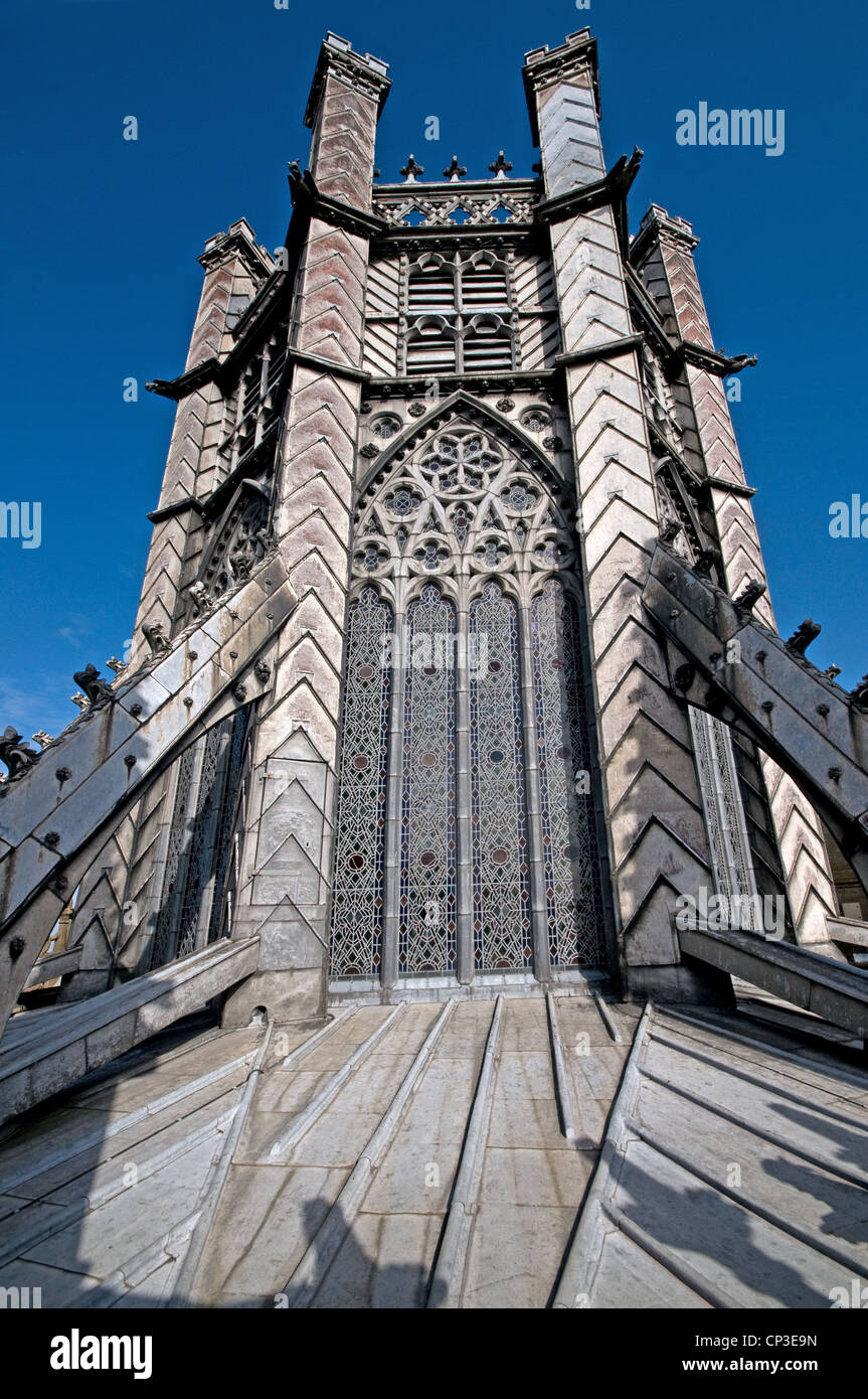 Krone oder Oberseite des achteckigen Laterne vom Dach über dem Kirchenschiff von Ely Kathedrale Cambridgeshire England Stockfoto