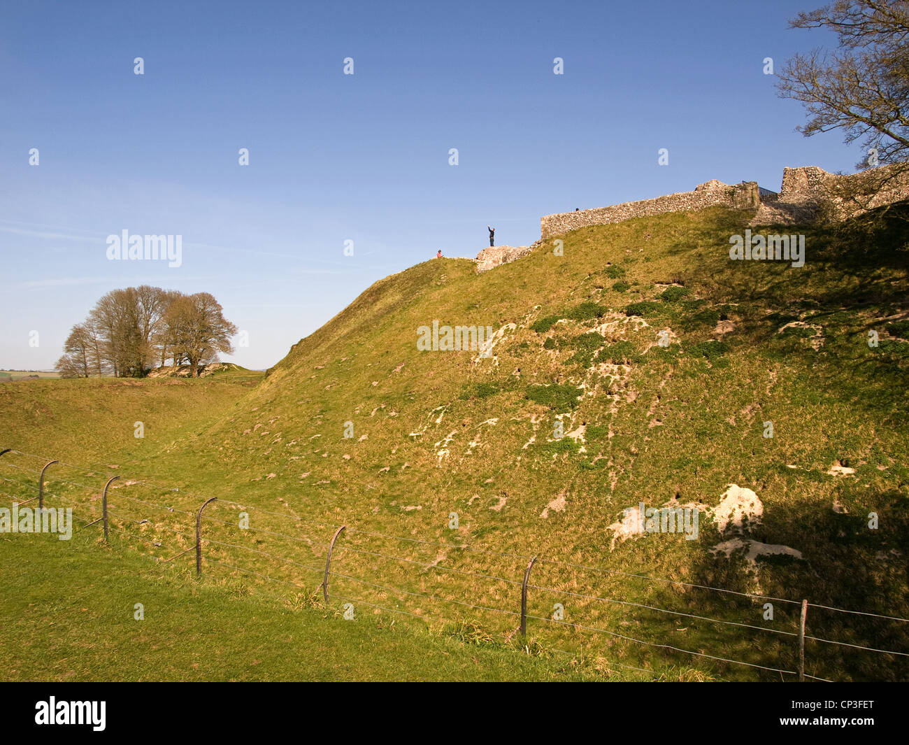 Die Ruinen der Eisenzeit Hügel Fort Old Sarum Salisbury Wiltshire Hampshire England UK Stockfoto