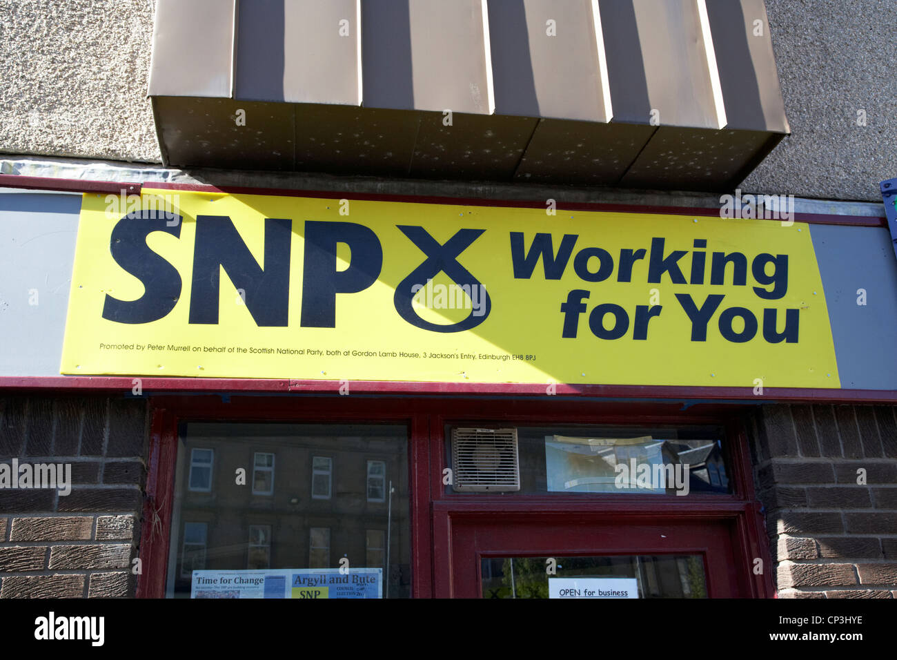 Schottische nationale Partei Wahlkreisbüro in Schottland Stockfoto